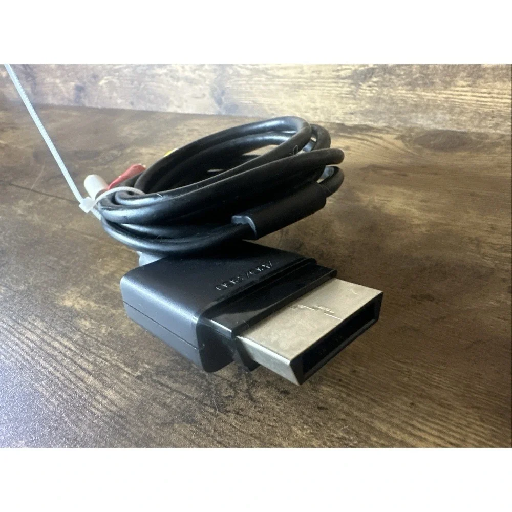 Microsoft Xbox 360 Slim RCA Composite OEM AV Cable Replacement Video Cord Tested